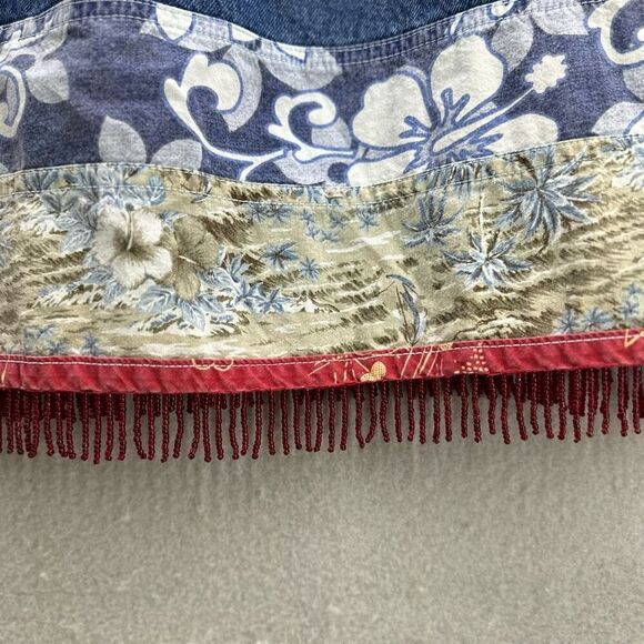 Vintage Y2K Jalate Denim Beaded Mini Sheath Dress Size 11 - Picture 5 of 10